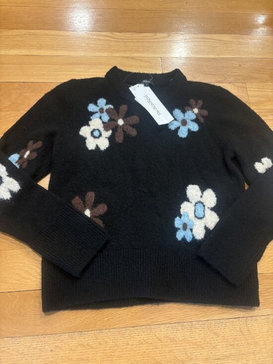 Rails Sweaters - Rails Size Small (S) Floral Embroidered Mock Neck Pullover Sweater